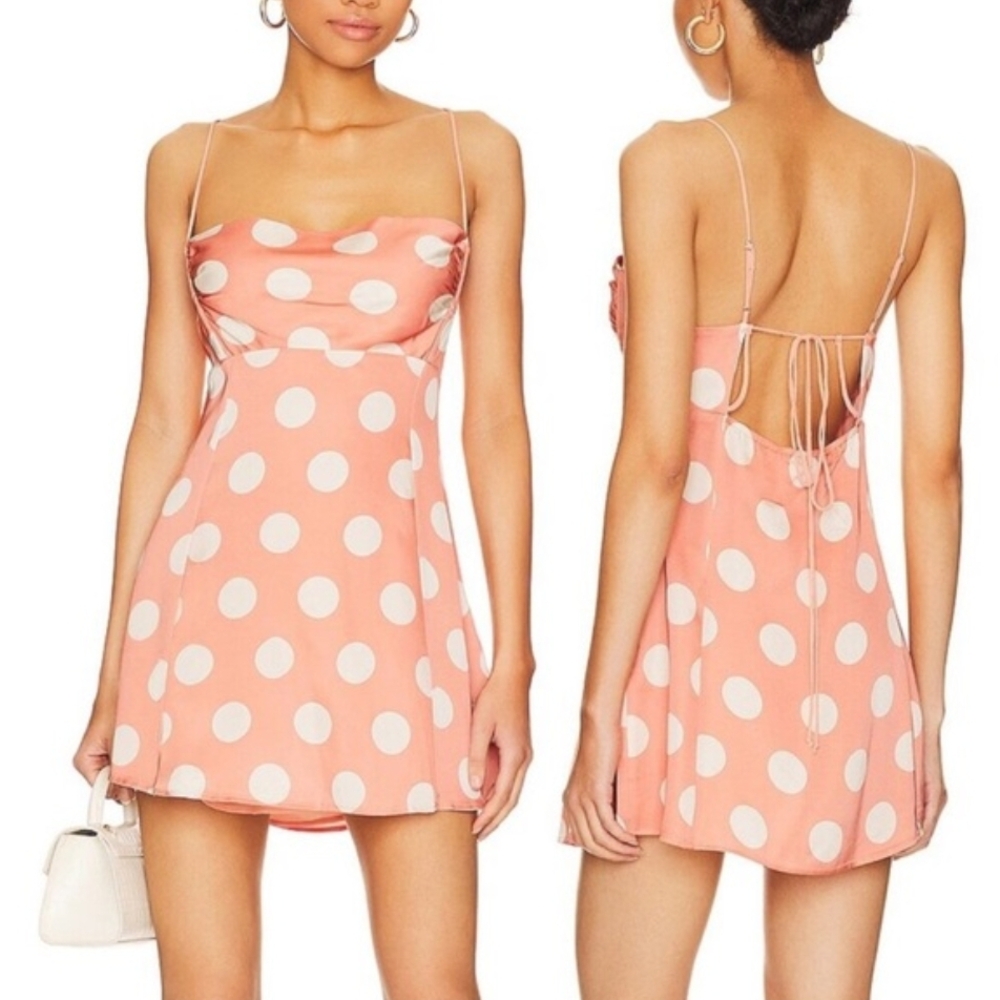 For Love & Lemons Mirabelle Polka Dot Mini Dress L - NWT